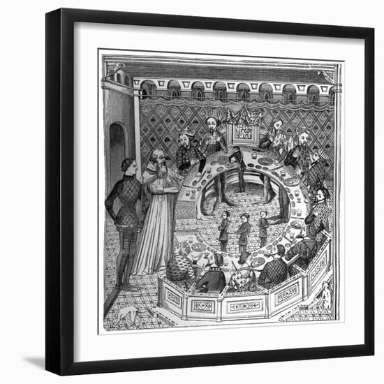 The Round Table of King Artus of Brittany, 14th Century-null-Framed Giclee Print