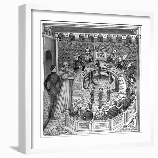The Round Table of King Artus of Brittany, 14th Century-null-Framed Giclee Print