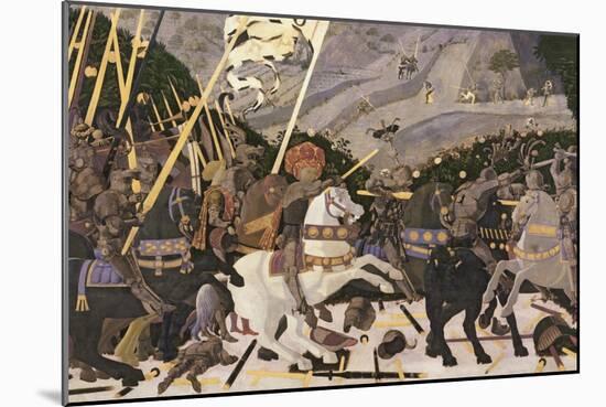 The Rout of San Romano, circa 1438-40 (Tempera on Poplar)-Paolo Uccello-Mounted Giclee Print
