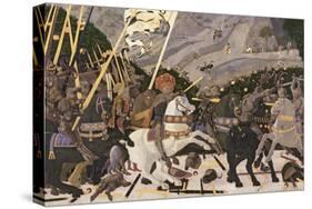 The Rout of San Romano, circa 1438-40 (Tempera on Poplar)-Paolo Uccello-Stretched Canvas