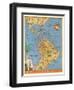 The Routes of the Pan American Flying Clipper Ships - Vintage PAA Airline Travel Poster, 1935-Kenneth W. Thompson-Framed Art Print