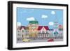 The Row of Old Houses All Buildings are Very Detailed and Separate Objects-Milovelen-Framed Art Print