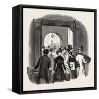 The Royal Academy: the Entrance from the Quadrangle of Burlington House: Taking in In the Hall. Uk-null-Framed Stretched Canvas