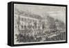 The Royal and Imperial Procession Passing the Boulevard Des Italiens-null-Framed Stretched Canvas