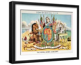 The Royal Arms Jubilant, from "St. Stephen's Review Presentation Cartoon," 25 June 1887-Tom Merry-Framed Giclee Print