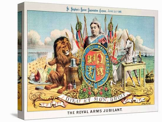 The Royal Arms Jubilant, from "St. Stephen's Review Presentation Cartoon," 25 June 1887-Tom Merry-Stretched Canvas