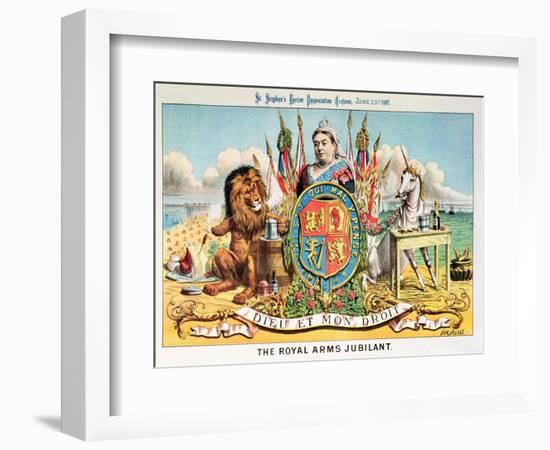 The Royal Arms Jubilant, from "St. Stephen's Review Presentation Cartoon," 25 June 1887-Tom Merry-Framed Giclee Print