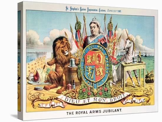 The Royal Arms Jubilant, from "St. Stephen's Review Presentation Cartoon," 25 June 1887-Tom Merry-Stretched Canvas