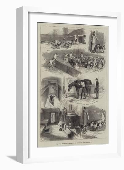The Royal Buokhounds, Sketches of the Kennels at Ascot-null-Framed Giclee Print