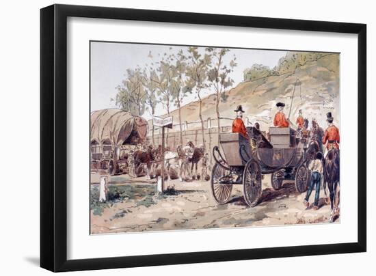 The Royal Carriage of Leopold I of Belgium Circa 1830, 1886-Armand Jean Heins-Framed Giclee Print