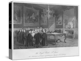 The Royal Closet - St. James's. The Archbishops and Bishops congratulating her Majesty-Henry Melville-Stretched Canvas