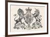 The Royal Coat of Arms of Queen Victoria-null-Framed Premium Photographic Print