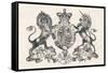 The Royal Coat of Arms of Queen Victoria-null-Framed Stretched Canvas