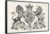 The Royal Coat of Arms of Queen Victoria-null-Framed Stretched Canvas