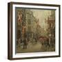 The Royal Danish Lifeguards Marching Through Ostergade, Copenhagen-Paul Fischer-Framed Premium Giclee Print