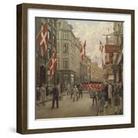 The Royal Danish Lifeguards Marching Through Ostergade, Copenhagen-Paul Gauguin-Framed Giclee Print