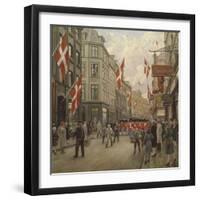 The Royal Danish Lifeguards Marching Through Ostergade, Copenhagen-Paul Gauguin-Framed Giclee Print