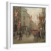 The Royal Danish Lifeguards Marching Through Ostergade, Copenhagen-Paul Gauguin-Framed Giclee Print