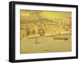 The Royal Dockyard at Woolwich, Near London, 1790-Nicholas Pocock-Framed Giclee Print