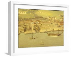 The Royal Dockyard at Woolwich, Near London, 1790-Nicholas Pocock-Framed Giclee Print