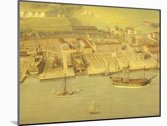 The Royal Dockyard at Woolwich, Near London, 1790-Nicholas Pocock-Mounted Giclee Print