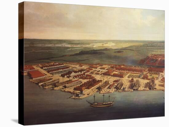 The Royal Dockyard in Chatham, by Joseph Farington, 1785-94-Joseph Farington-Stretched Canvas