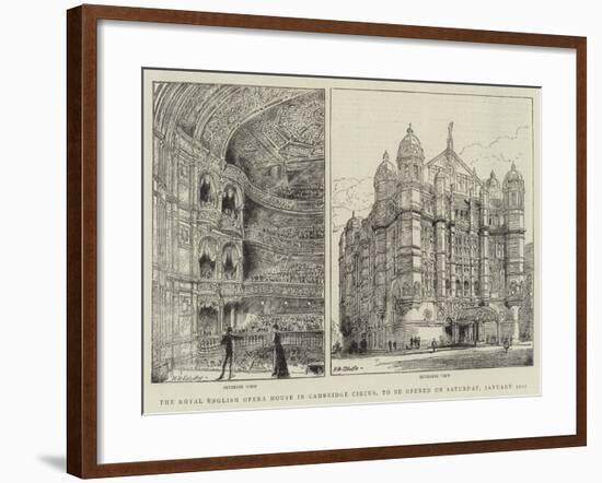 The Royal English Opera House in Cambridge Circus, to Be Opened on Saturday, 31 January-Henry William Brewer-Framed Giclee Print