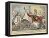 The Royal Extinguisher, or the King of Brobdingnag and the Lilliputians, 1821-George Cruikshank-Framed Stretched Canvas