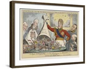 The Royal Extinguisher, or the King of Brobdingnag and the Lilliputians, 1821-George Cruikshank-Framed Giclee Print