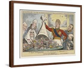 The Royal Extinguisher, or the King of Brobdingnag and the Lilliputians, 1821-George Cruikshank-Framed Giclee Print