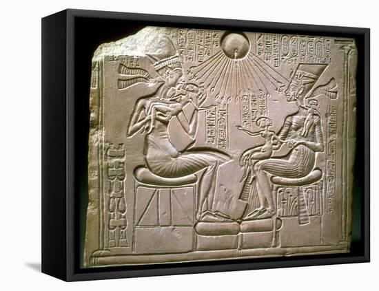 The Royal Family: Akhenaten, Nefertiti and their Children, Ca 1350 Bc-null-Framed Stretched Canvas