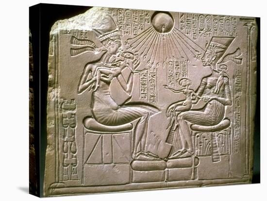 The Royal Family: Akhenaten, Nefertiti and their Children, Ca 1350 Bc-null-Stretched Canvas