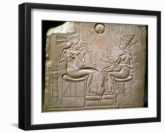 The Royal Family: Akhenaten, Nefertiti and their Children, Ca 1350 Bc-null-Framed Photographic Print