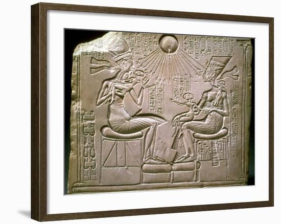 The Royal Family: Akhenaten, Nefertiti and their Children, Ca 1350 Bc-null-Framed Photographic Print