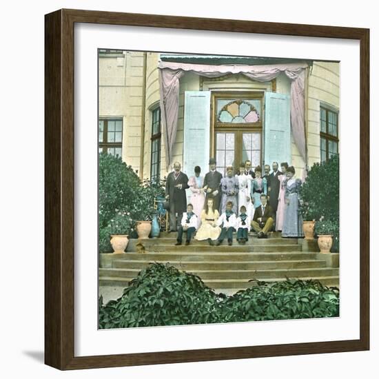 The Royal Family of Denmark at Bernstorff Castle, in Copenhagen, in the Centre-Leon, Levy et Fils-Framed Photographic Print