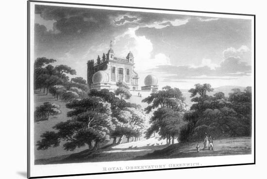 The Royal Greenwich Observatory, Flamsteed House, Greenwich Park, London, C1820-null-Mounted Giclee Print