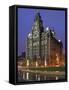 The Royal Liver Building Is a Grade I Listed Building Located in Liverpool, England, Pier Head-David Bank-Framed Stretched Canvas