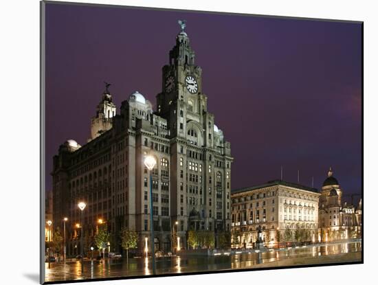 The Royal Liver Building Is a Grade I Listed Building Located in Liverpool, England, Pier Head-David Bank-Mounted Photographic Print