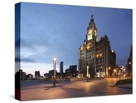 The Royal Liver Building Is a Grade I Listed Building Located in Liverpool, England, Pier Head-David Bank-Stretched Canvas