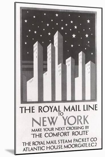 The Royal Mail Line to New York, c.1925-Horace Taylor-Mounted Giclee Print