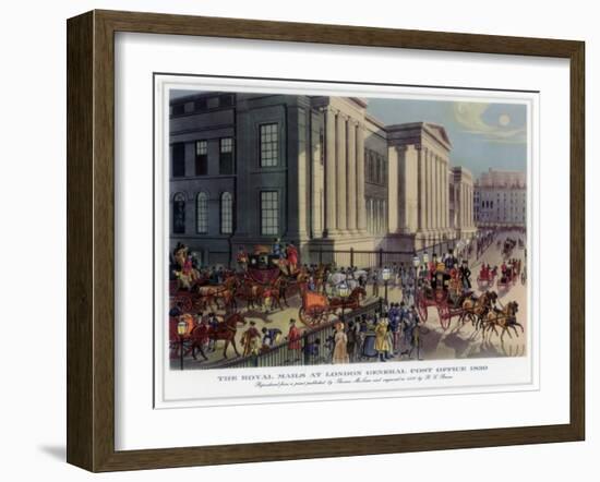 The Royal Mails at London General Post Office, 1830-R Reeves-Framed Giclee Print