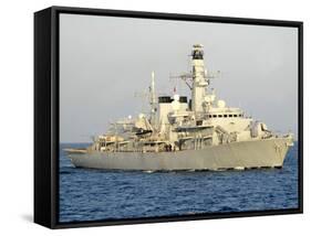The Royal Navy Frigate HMS Monmouth Transits the Atlantic Ocean-Stocktrek Images-Framed Stretched Canvas