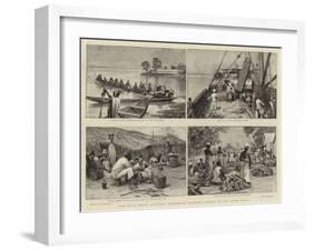 The Royal Niger Company's Expedition, Everyday Scenes on the River Niger-Charles Joseph Staniland-Framed Giclee Print