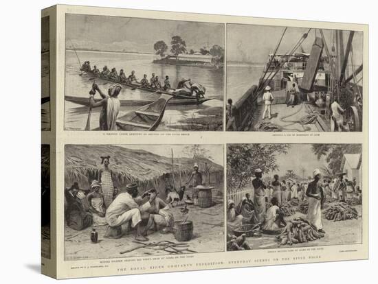 The Royal Niger Company's Expedition, Everyday Scenes on the River Niger-Charles Joseph Staniland-Stretched Canvas