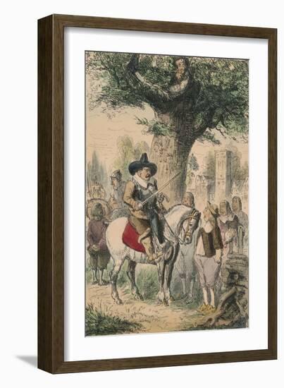 The Royal Oak, the Penderell Family Have No Idea Where Charles Is!!!, 1850-John Leech-Framed Giclee Print