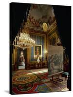 The Royal Palace in Madrid: Ante-Room by Gasparini with Goya's Portrait of King Charles IV-null-Stretched Canvas