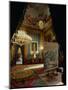 The Royal Palace in Madrid: Ante-Room by Gasparini with Goya's Portrait of King Charles IV-null-Mounted Giclee Print