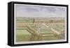 The Royal Palace of Hampton Court, from "Survey of London"-Leonard Knyff-Framed Stretched Canvas