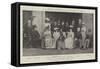 The Royal Party and Other Guests at Warwick Castle-null-Framed Stretched Canvas