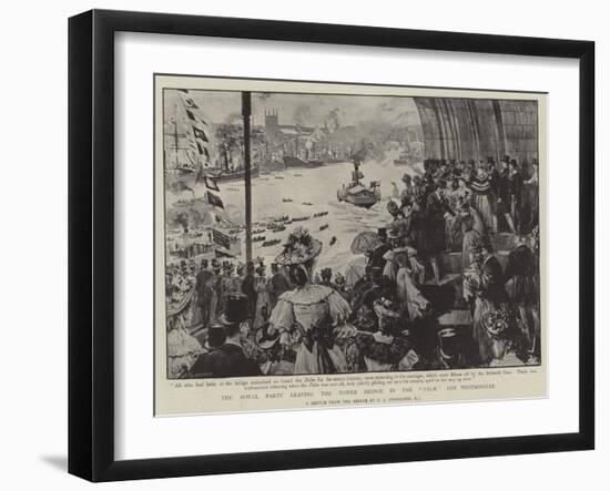 The Royal Party Leaving the Tower Bridge in the Palm for Westminster-Charles Joseph Staniland-Framed Giclee Print